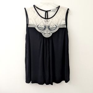 - White and Black Lace Top